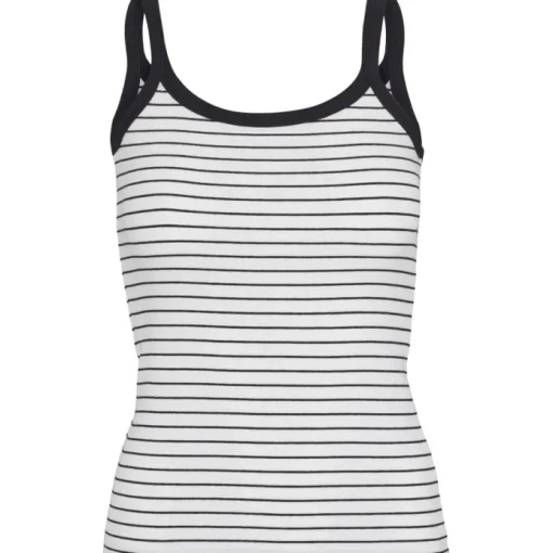 Basic Apparel Ludmilla Strap Top Bright White/Black