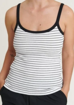 Basic Apparel Ludmilla Strap Top Bright White/Black