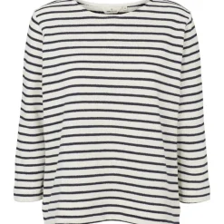 Basic Apparel Mint Loose Bluse Whisper White/Sky Captain
