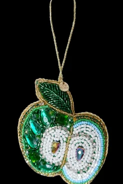 Black Colour Apple Christmas Ornament Green
