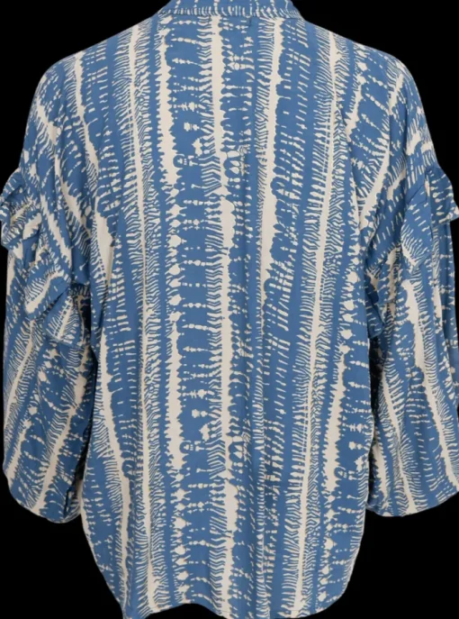 Black Colour Stella Frill Bluse Balance Blue