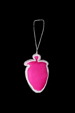 Black Colour Strawberry Christmas Ornament Pink