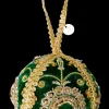 Black Colour Velvet Ball Christmas Ornament Green