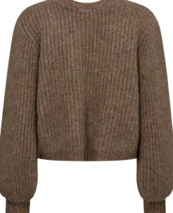 Co'Couture Cozy Lurex Twist Strik Walnut