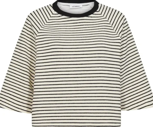Co'Couture Erin Stripe T-shirt White/Black