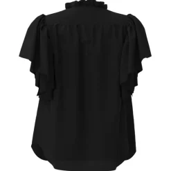 Co'Couture Hera SS Frill Top Black