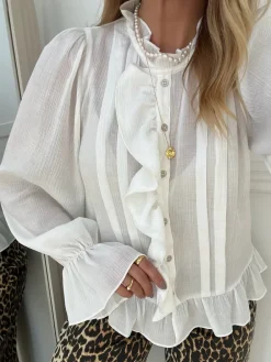 Co'Couture Melina Frill Skjorte White