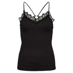 Co'Couture Rietta Rib Lace Tank Top Black