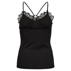Co'Couture Rietta Rib Lace Tank Top Black