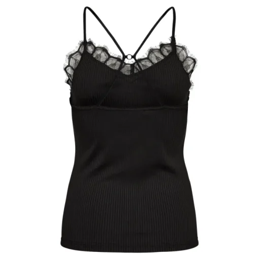 Co'Couture Rietta Rib Lace Tank Top Black