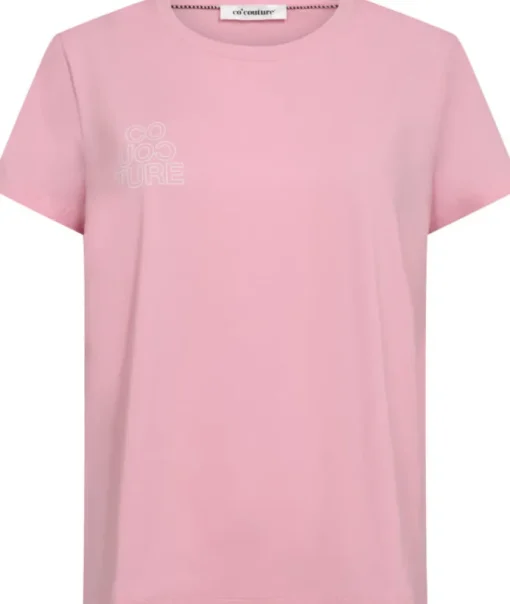 Co'Couture Siara Outline T-shirt Candyfloss/White