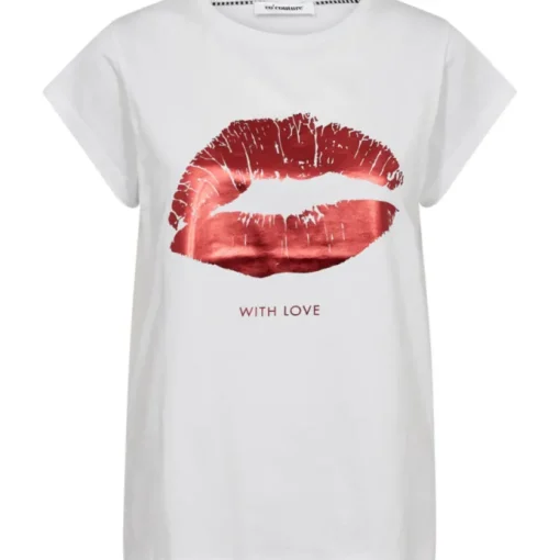 Co'Couture The Kiss T-shirt White Flame