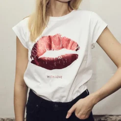 Co'Couture The Kiss T-shirt White Flame