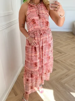 Co'Couture Tie Line Frill Halter Kjole Bubblegum