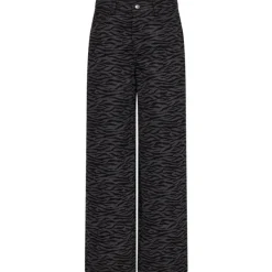 Co'Couture Zebra Grey Wide Bukser Black