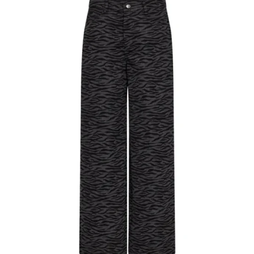 Co'Couture Zebra Grey Wide Bukser Black