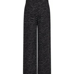Co'Couture Zebra Grey Wide Bukser Black