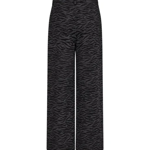 Co'Couture Zebra Grey Wide Bukser Black