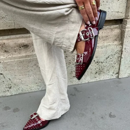 Copenhagen Shoes Future Vibes Patent Ballerina Bordo