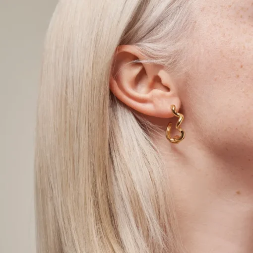Enamel Curly Hoops