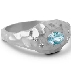Enamel Leia Ring Clear Blue