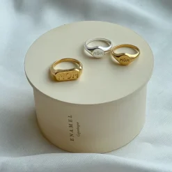 Enamel Mom Signet Ring