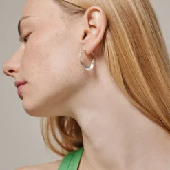 Enamel Scarlet Small Hoops