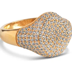 Enamel Sparkling Luna Ring Clear