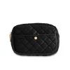 Fan Palm Medium Beauty Bag Black Velvet
