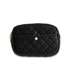 Fan Palm Medium Beauty Bag Black Velvet