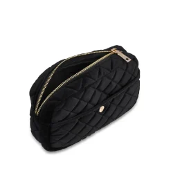 Fan Palm Medium Beauty Bag Black Velvet
