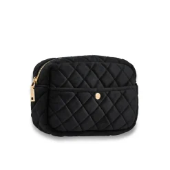 Fan Palm Medium Beauty Bag Black Velvet
