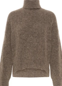 Gestuz Alpha Rollneck Strik Dark Sand Melange NO25