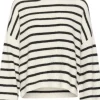 Gestuz Alpha Rollneck Striped Strik Ivory Black Striped NO25