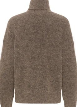 Gestuz Alpha Rollneck Strik Dark Sand Melange NO25