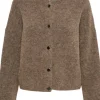 Gestuz Alpha Short Cardigan Dark Sand Melange NO25