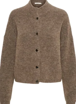 Gestuz Alpha Short Cardigan Dark Sand Melange NO25