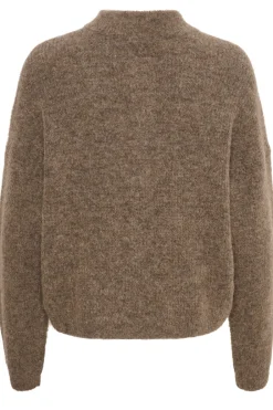 Gestuz Alpha Short Cardigan Dark Sand Melange NO25