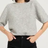 Gestuz Alpha SS T-shirt Light Grey Melange NO25