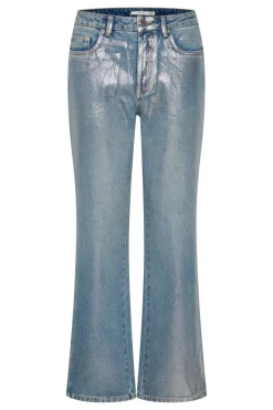 Gestuz Coaty HW Straight Jeans Coated Silver Blue