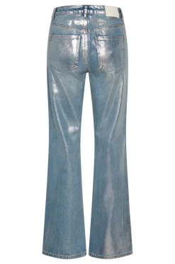Gestuz Coaty HW Straight Jeans Coated Silver Blue