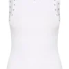 Gestuz Drew Eyelet Tank Top Bright White