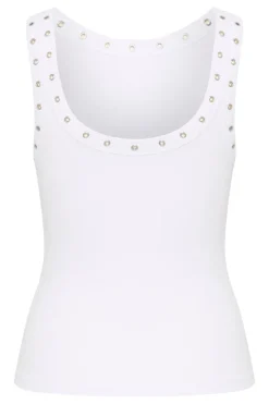 Gestuz Drew Eyelet Tank Top Bright White