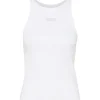 Gestuz Drew Rhinestone Logo Tank Top Bright White