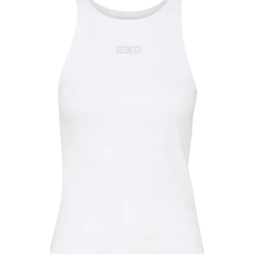 Gestuz Drew Rhinestone Logo Tank Top Bright White