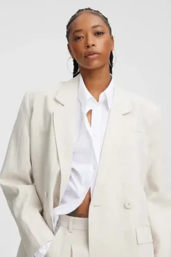 Gestuz Liza Linen HW Blazer Tammy Light Sand NO25