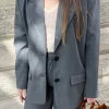 Gestuz Paula Melange Blazer Dark Grey Melange