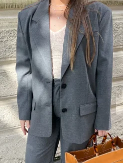 Gestuz Paula Melange Blazer Dark Grey Melange