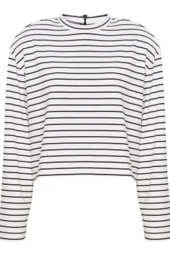 Gestuz Siba Stripe Trøje White Black Stripe