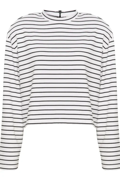 Gestuz Siba Stripe Trøje White Black Stripe